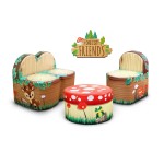 Set Canapea Sofa Fotoliu si Masuta Mobiler moale pentu copii- Prietenii Padurii Soft Touch - Forest Friends